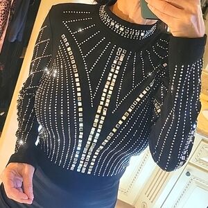 Sparkly Embellished Sweater,  Sz L